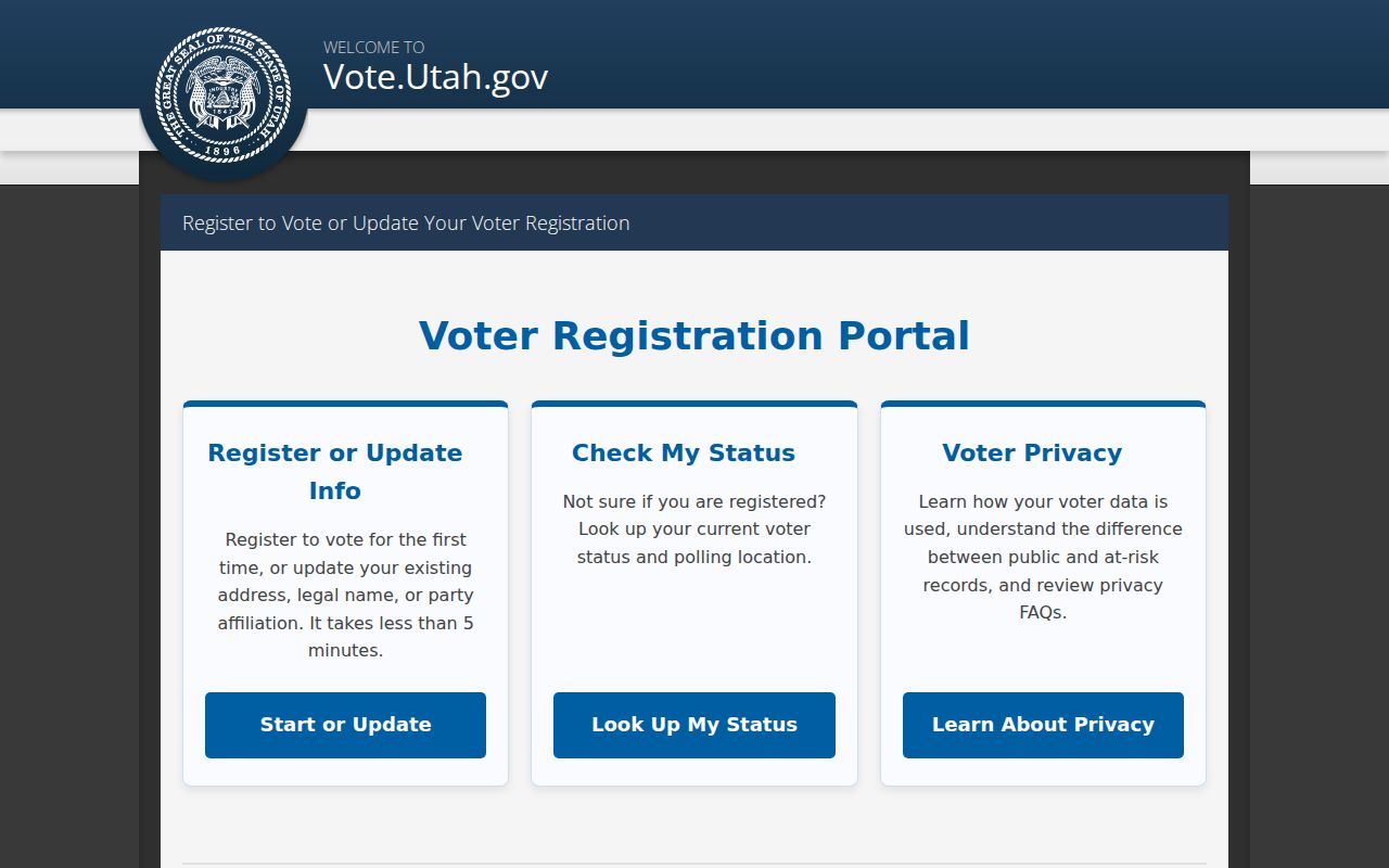 Kaysville voter records lookup on the official Utah portal